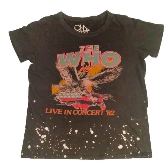 Chaser Tops - The Who USA Live In Concert '82 Chaser Paint Distressed Thrashed T-Shirt…